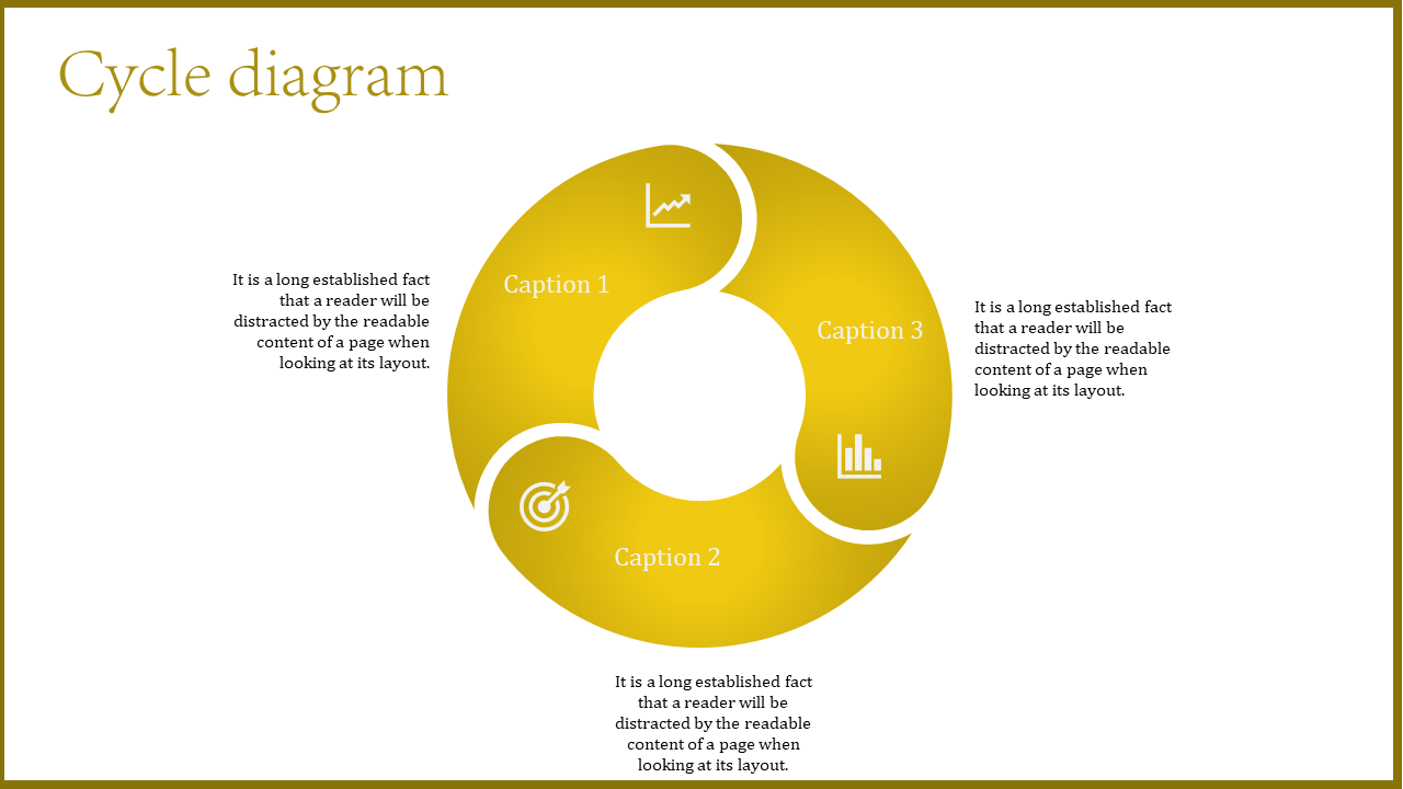 Circular puzzle powerpoint-cycle diagram-3-Yellow
